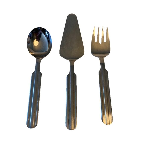 OXFORD HALL OXH40 Stainless Flatware 3 Serving Cold Meat Fork Pie Server Spoon - Picture 1 of 9